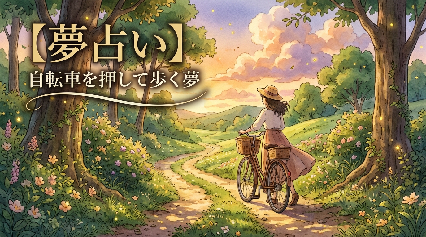 【夢占い】自転車を押して歩く夢の意味は?人生の転機と幸運のサイン